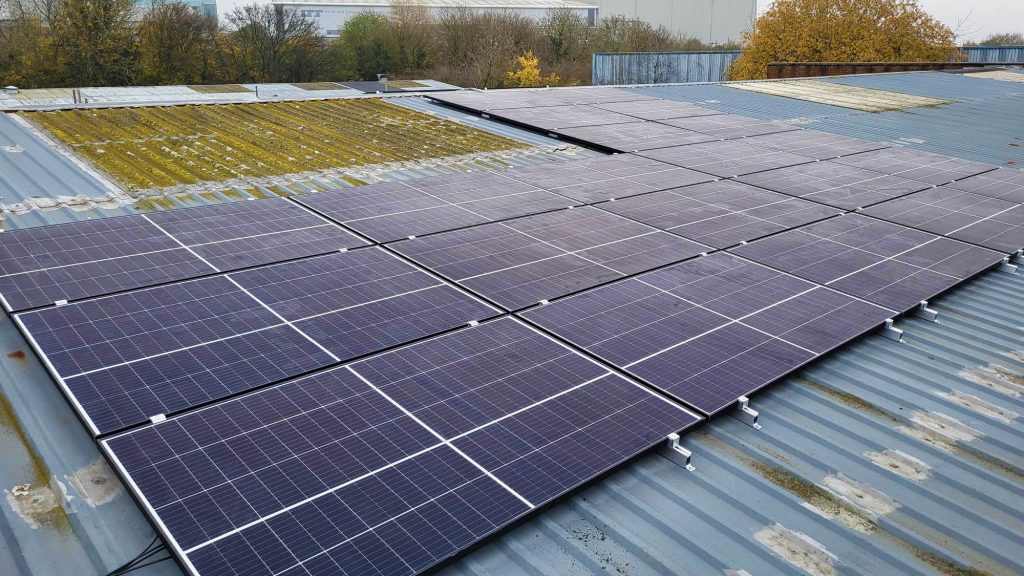 Commercial solar panel installations for warehousing